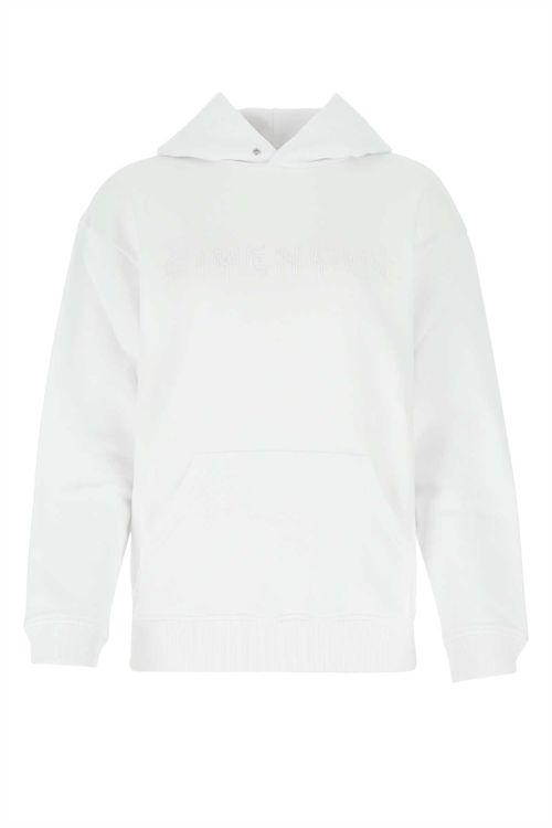 Cotton Oversize Hooded Sweatshirt — White