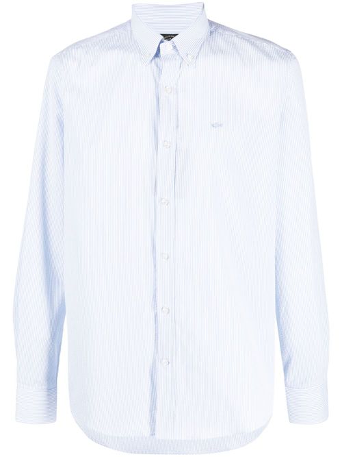 Stripe-pattern cotton shirt - White
