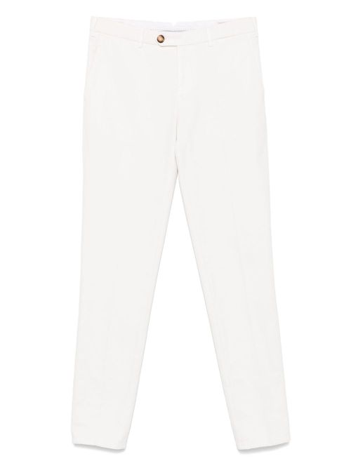Cotton straight-leg trousers - White