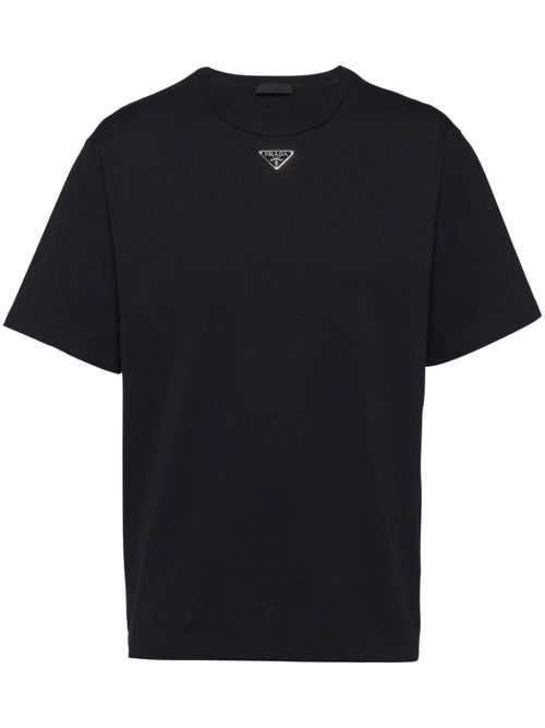 Logo-plaque cotton T-shirt - Black