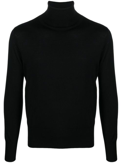 High-neck drop-shoulder jumper - Black