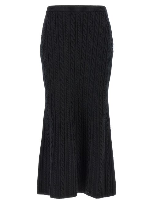 Ribbed Wool Skirt — Black