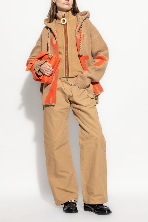 Jeans With Logo, Women's, Beige