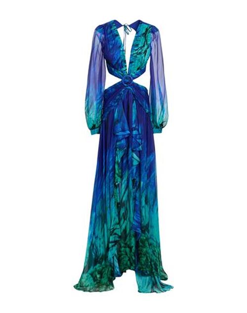 Woman Maxi dress Blue Size 0 Polyester