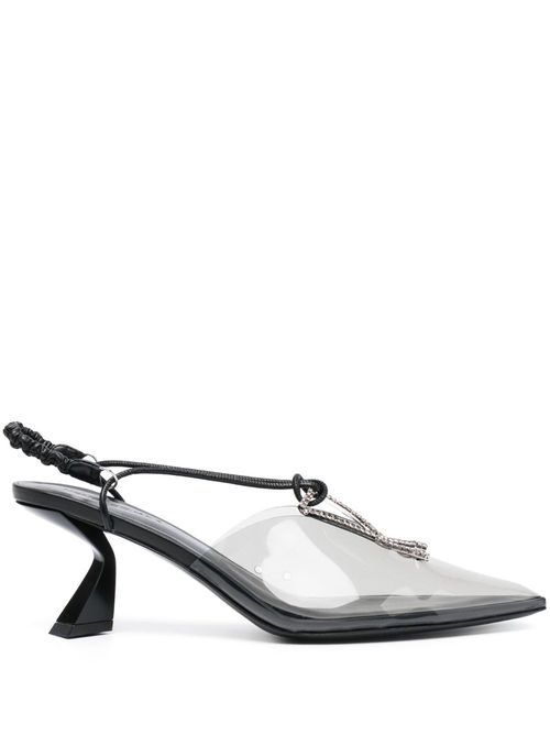 70mm crystal-embellished pumps - Grey