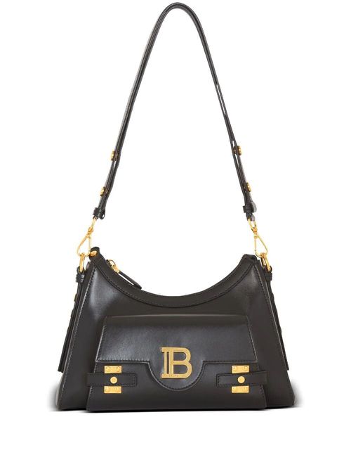 Balmain Women's B-Buzz Hobo-Calfskin in Noir | DN1BT904LSLX