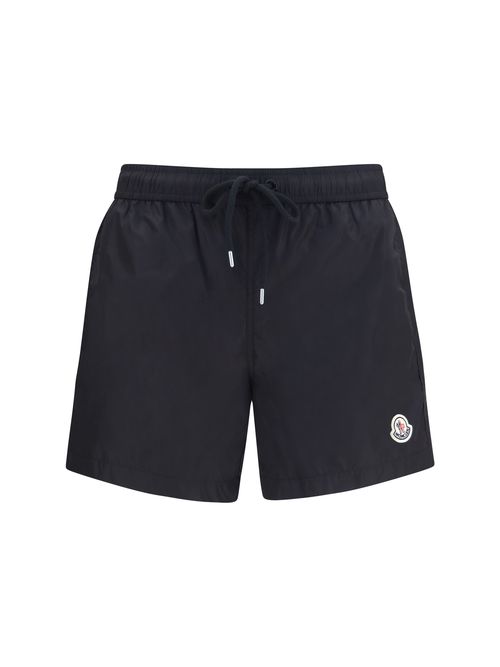 Logo-Embroidered Swim Shorts — Black