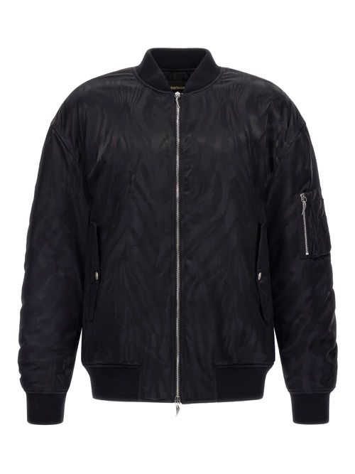 Zebra-print bomber jacket - Black
