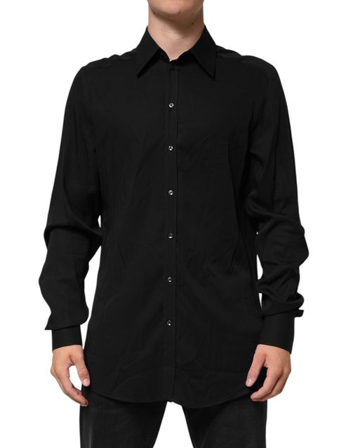 Viscose Dress Shirt — Black