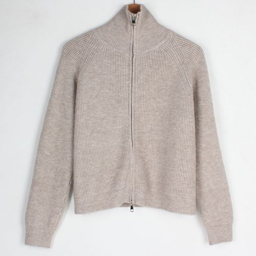 Two-way zip-up daily soft knit cardigan 3 colors