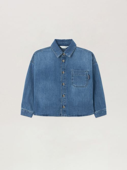 Overlogo Chambray Overshirt Kids  Celeste/light Blue