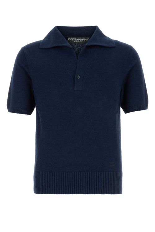 Cotton-Blend Polo Shirt — Navy