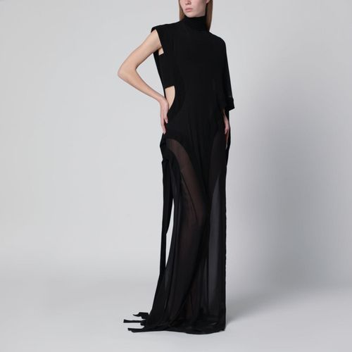 Francesco Murano Long Black Oneshoulder Silk Dre