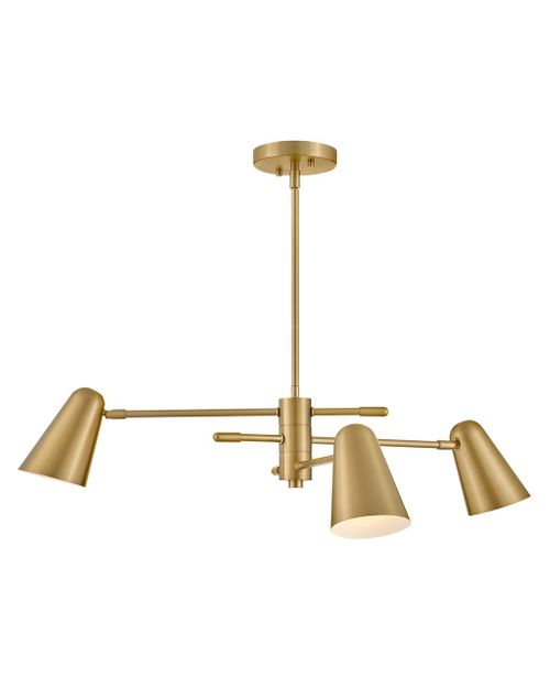 Lacquered Brass LED Chandelier from the Birdie Collection