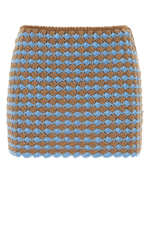 Two-Tone Crochet Skirt — Multicolor