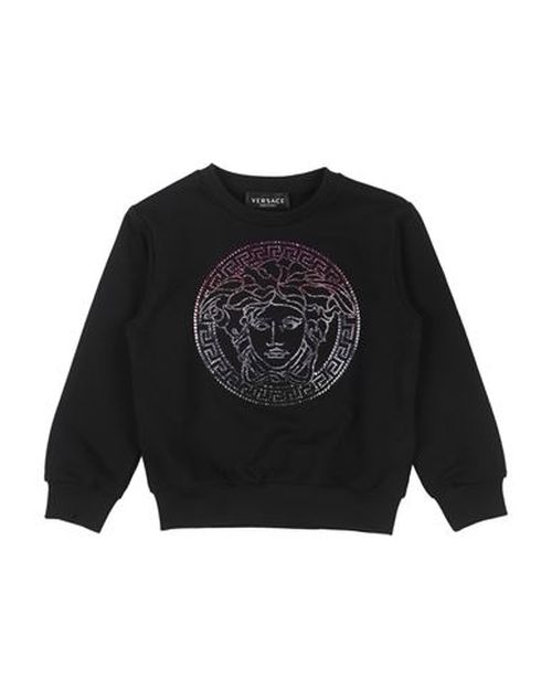 Kid Girl Sweatshirt Black Size 10 Cotton, Glass, Elastane