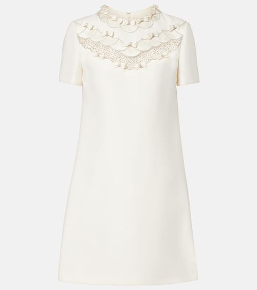 Crepe Couture bow-detail embellished minidress