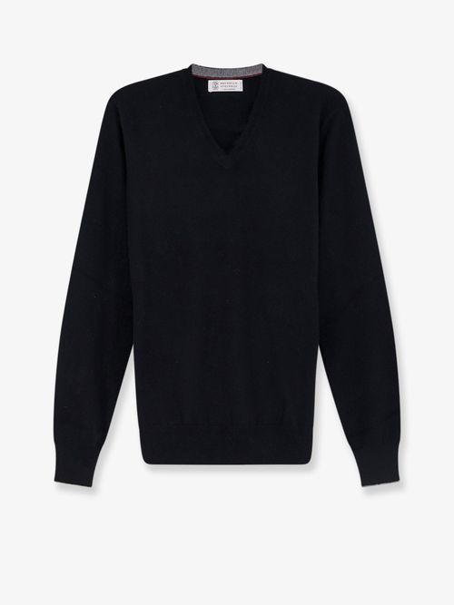 Cashmere V-Neck Sweater — Black