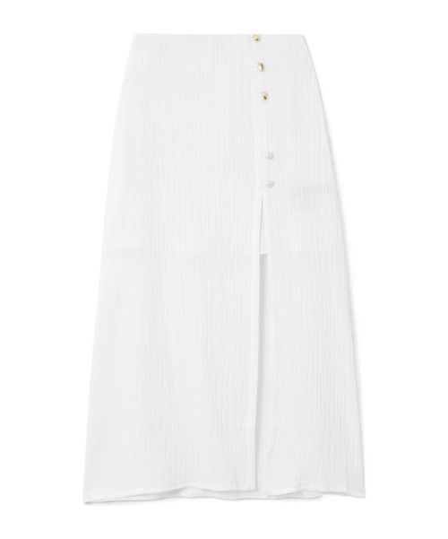 Midi Skirt Embellished with Faux Pearls
