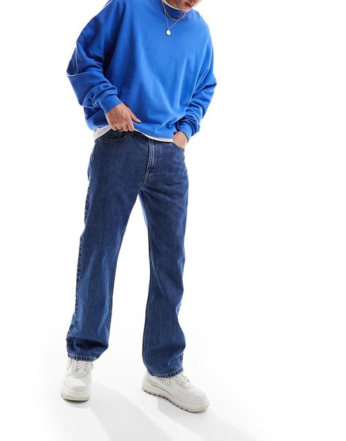 565 '97 loose straight fit jeans in mid blue wash