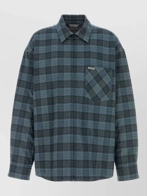 Balenciaga - oversize flannel shirt checked pattern pocket