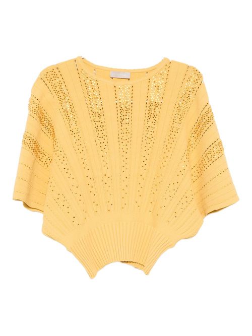 Crystal-embellished top - Yellow