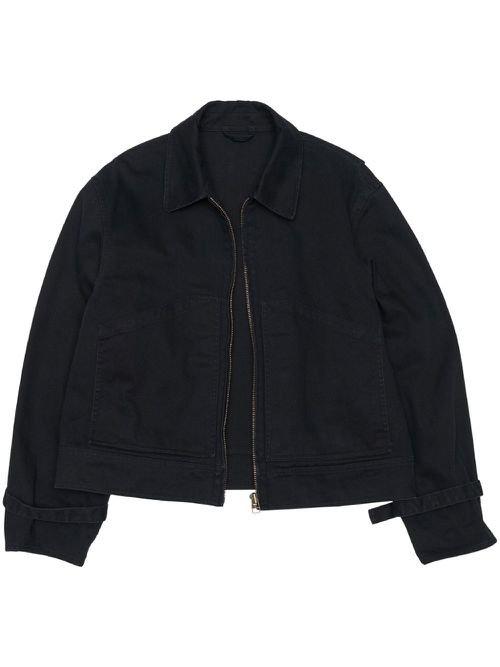 Logo-print cotton jacket - Black