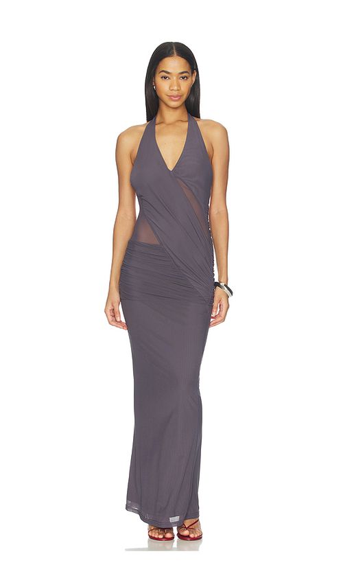 Superdown Dynasty Halter Maxi Dress in Grey. - L also in M, S, XL