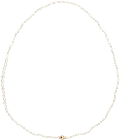 Gold pearl small peggy necklace