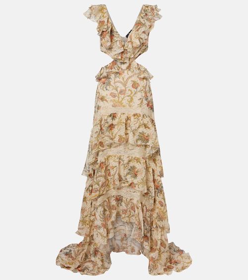 Printed silk-blend maxi dress