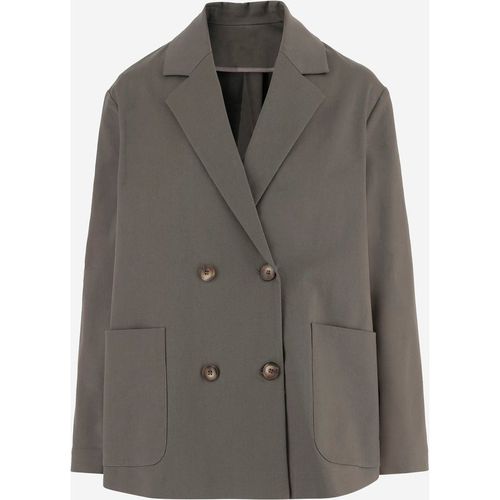 F.It Zweireihige Jacke aus Stretch-Baumwolle