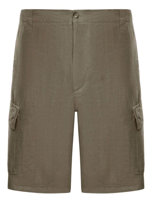 120% Lino linen cargo bermuda shorts - Green