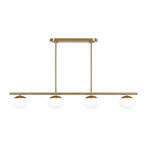 Visual Comfort Studio Lune 4-Light Chandelier in Burnished Brass by Ellen Degenere