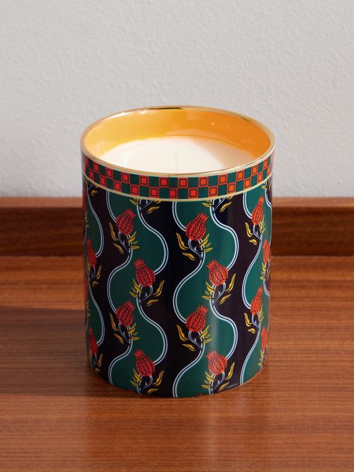 Gold-Trimmed Porcelain Scented Candle, 320g
