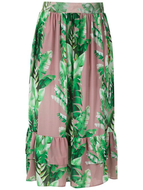 Printed ruffle skirt - Green