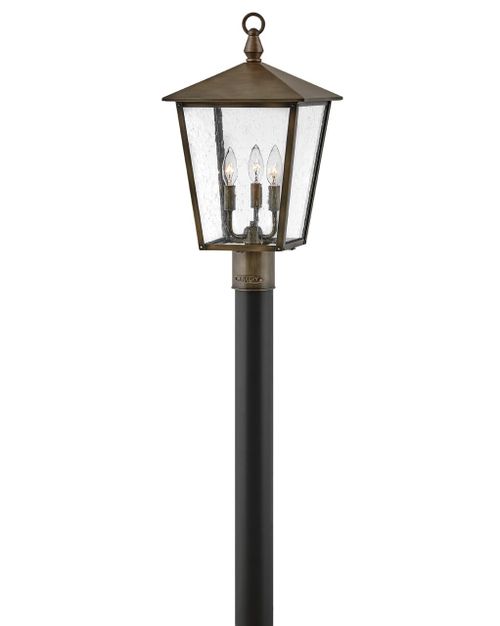 Burnished Bronze LED Post Top or Pier Mount Lantern from the Huntersfield Collection