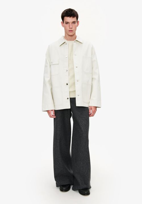 A. P.C. Men's Loose-fit overshirt-jacket Size: Extra Small in Chalk