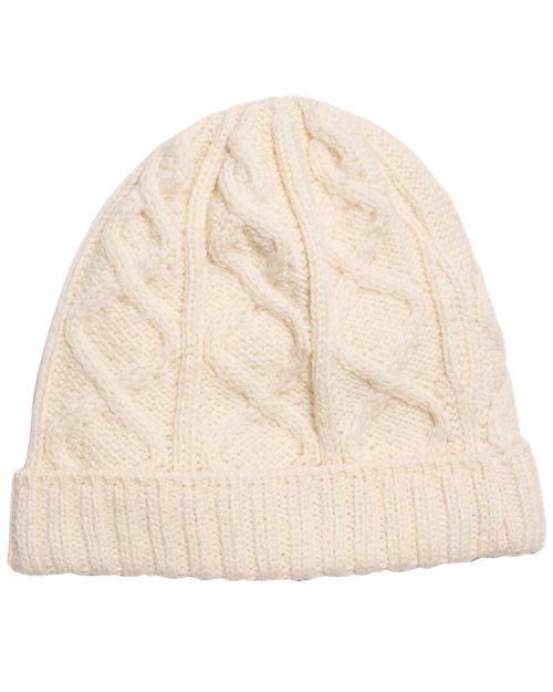 Aran Irish Cable Knit Wool Beanie