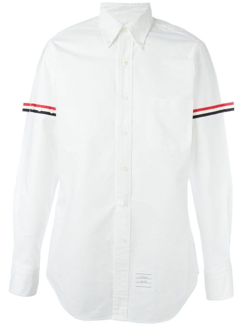 Grosgrain-armband cotton shirt - White