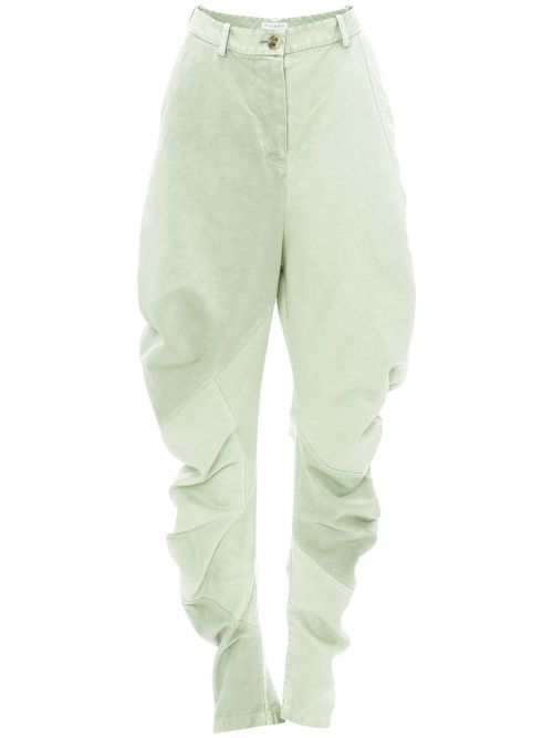 Twisted cotton trousers - Green