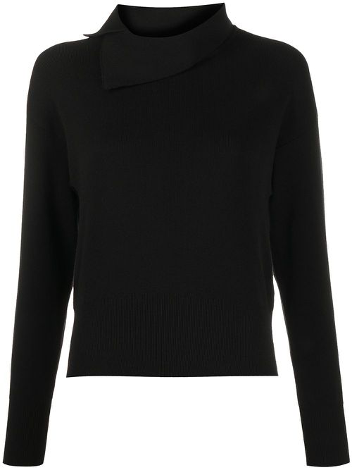 Split neck top - Black