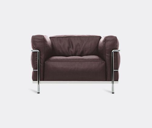 '3 Fauteuil Grand Confort' Grand Modèle Padded Armchair, Brown Leather
