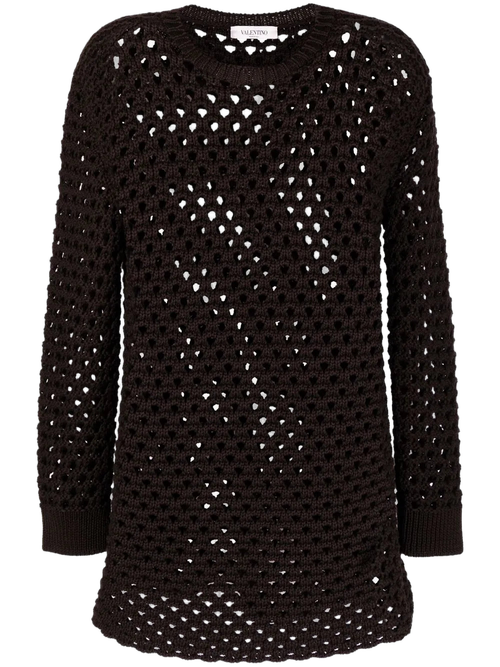 Open-Knit Sweater — Black
