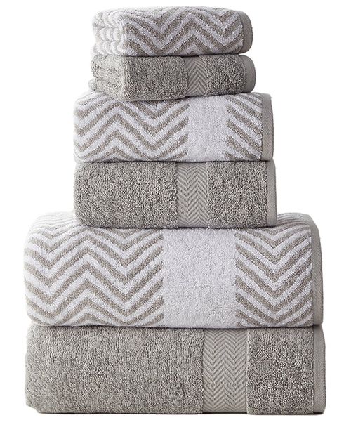 6pc Chevron Jacquard Towel Set with LetsDry