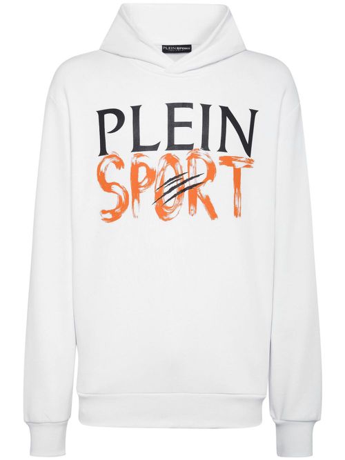 Logo-print cotton-blend hoodie - White