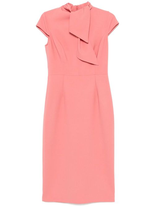 Tied-neck midi dress - Pink