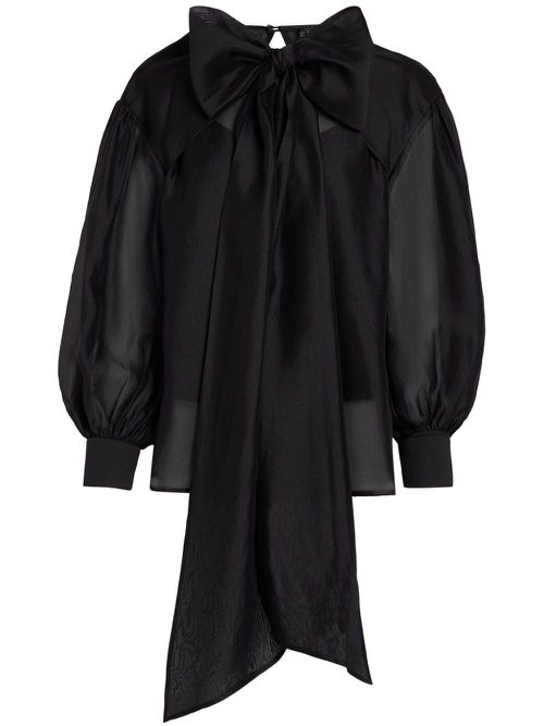 Oversize bow-detail blouse - Black