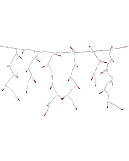 Northlight 100 Count Purple Mini Icicle Christmas Lights - 3.5ft White Wire