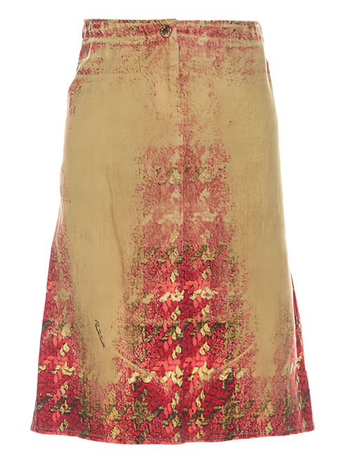 Pre-owned houndstooth-print skirt - Brown