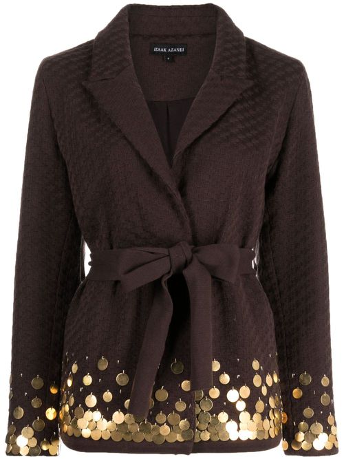 Charm-embellished cotton jacket - Brown